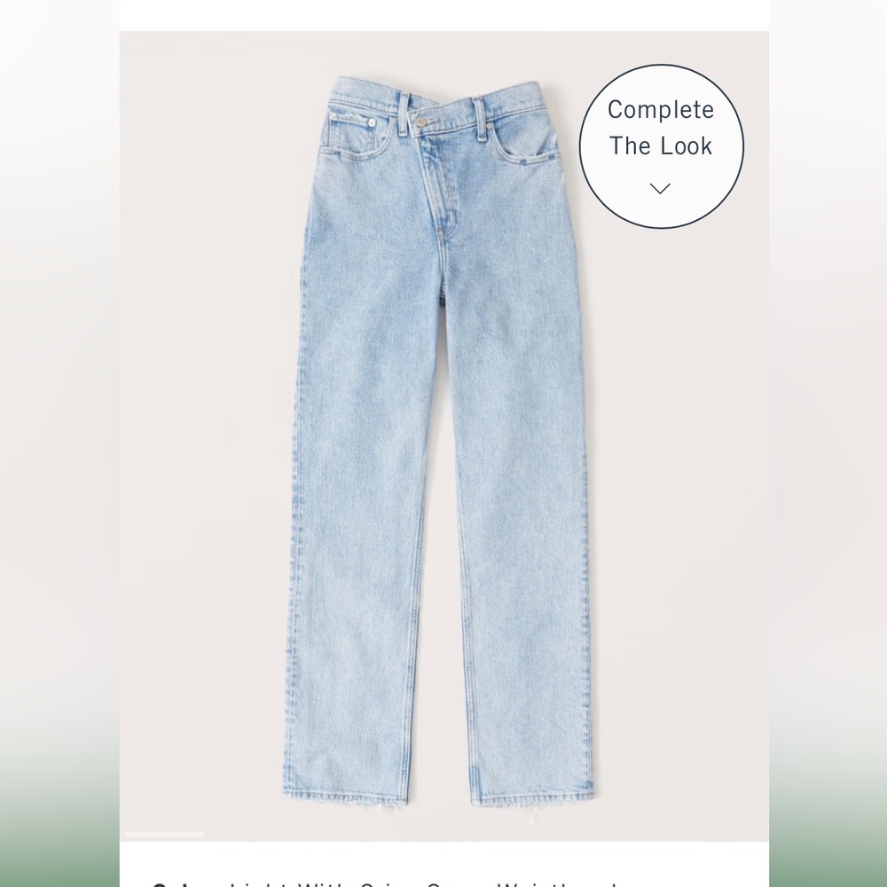 Abercrombie 90’s Straight Jean with Criss Cross Waistband (27 / 4 Short) light